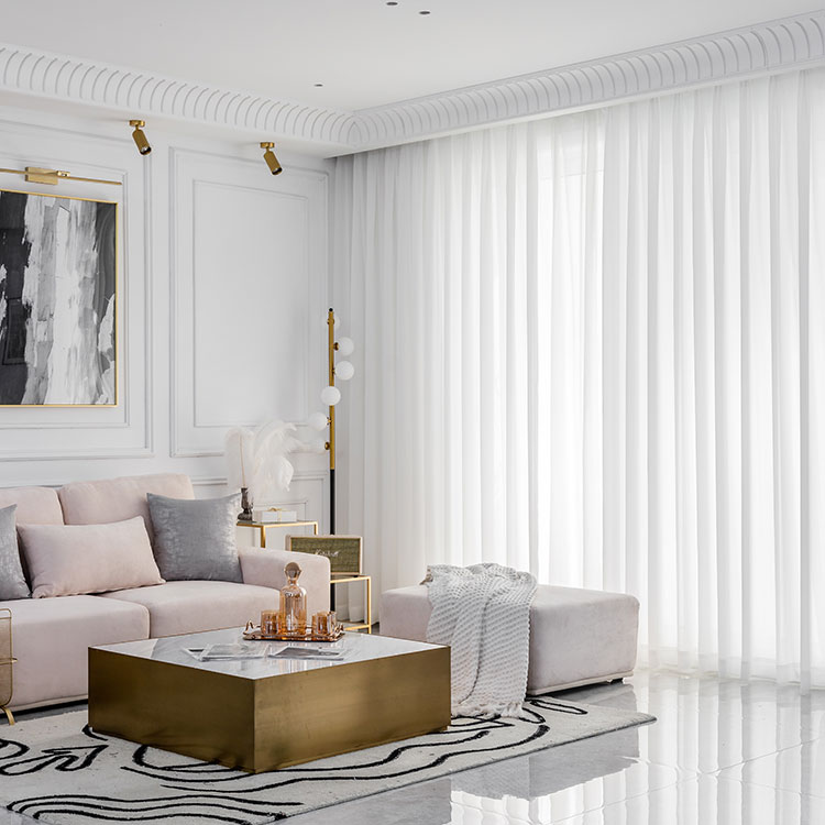 JBL Woven European Style White Sheer Fabric For Curtain